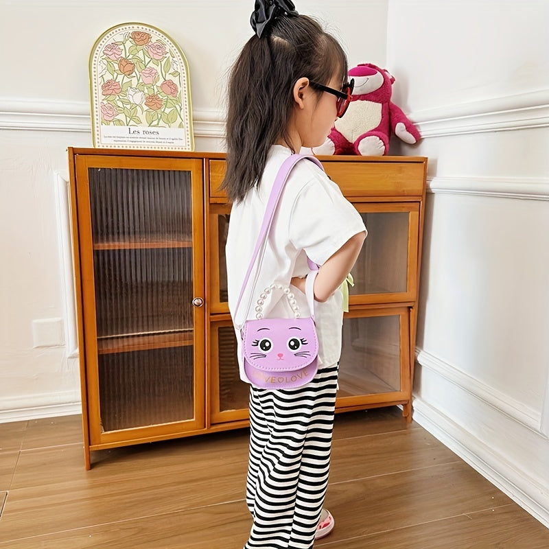 Girls Cat Mini Satchel Crossbody Bag Coin Purse for Kids