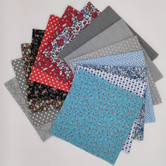 14pcs Plain Cotton Square Fabric Patchwork Fabric DIY Pre cut Cloth Craft Sewing