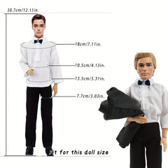 Formal Wedding Suit for 11 8 Inch Dolls with Jacket Coat Shirt Trousers