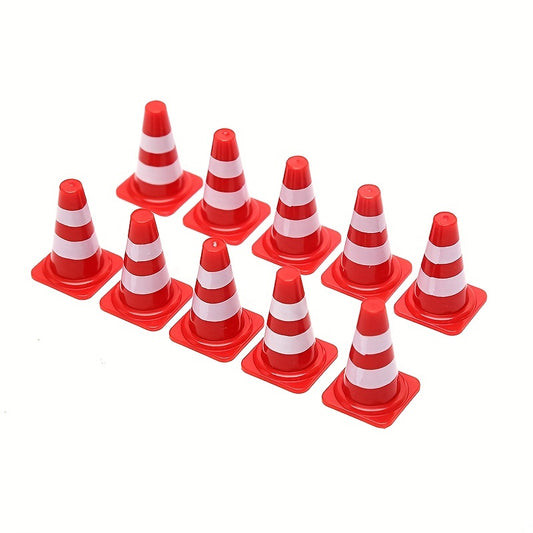 10 Mini Plastic Traffic Cones for Sports Training and Party Supplies