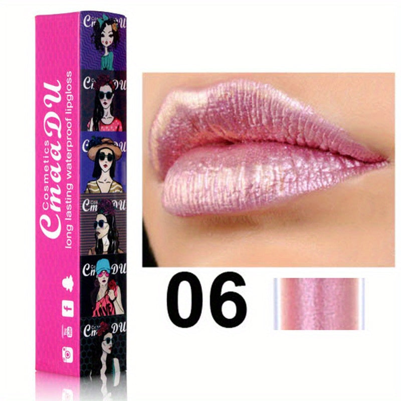 Metallic Shimmer Lip Gloss Long Lasting Waterproof Lip Stain