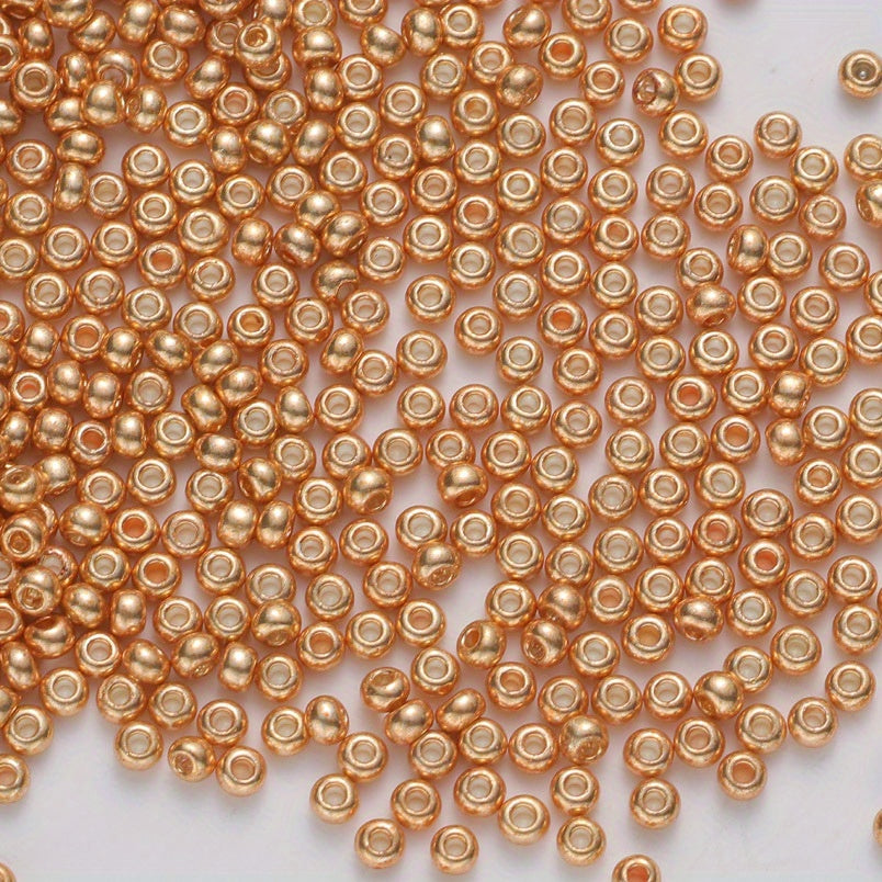 450Pcs Metallic Round Glass Seed Beads 11/0 2.0MM Pony Beads Plated