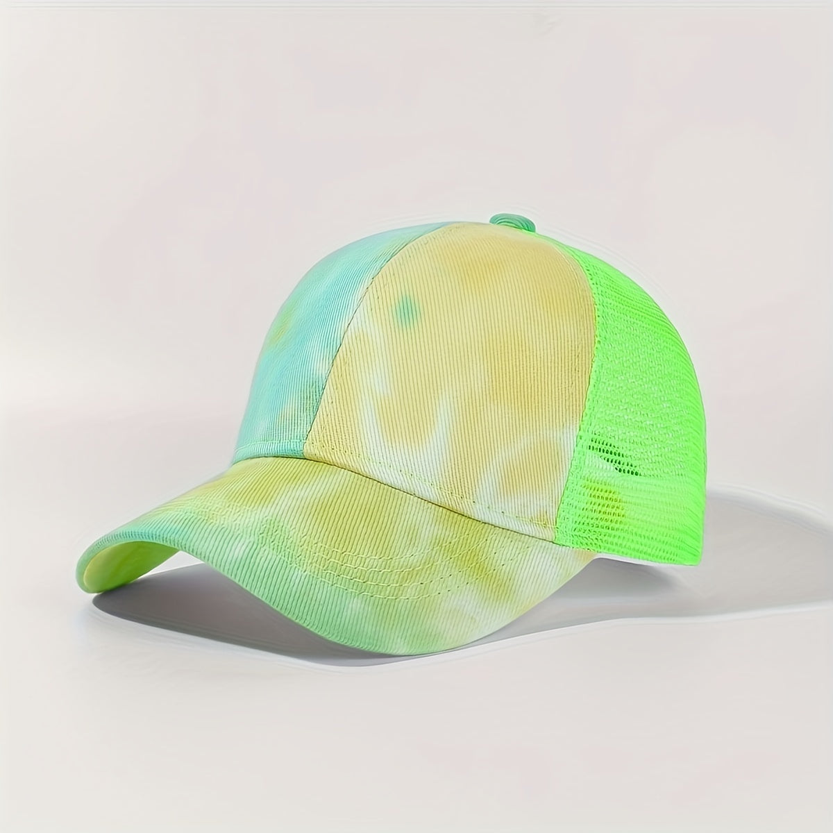 Tie Dye Print Trucker Hat Gradient Baseball Cap Mesh Sun Shade Dad Hats
