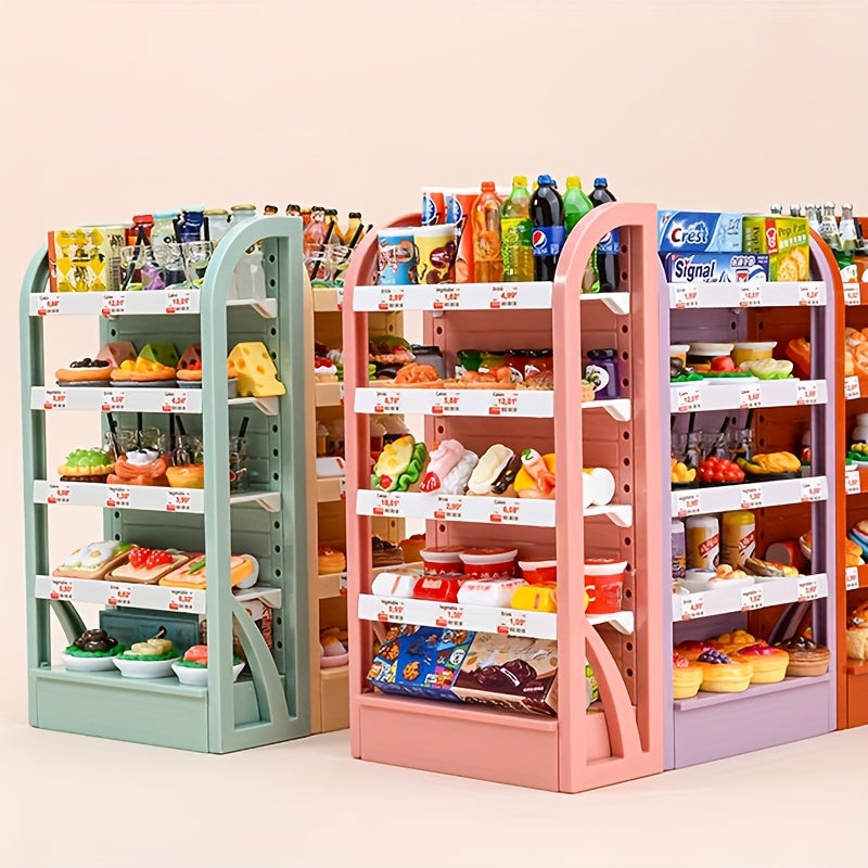 Mini Supermarket Shelf Food Play Set