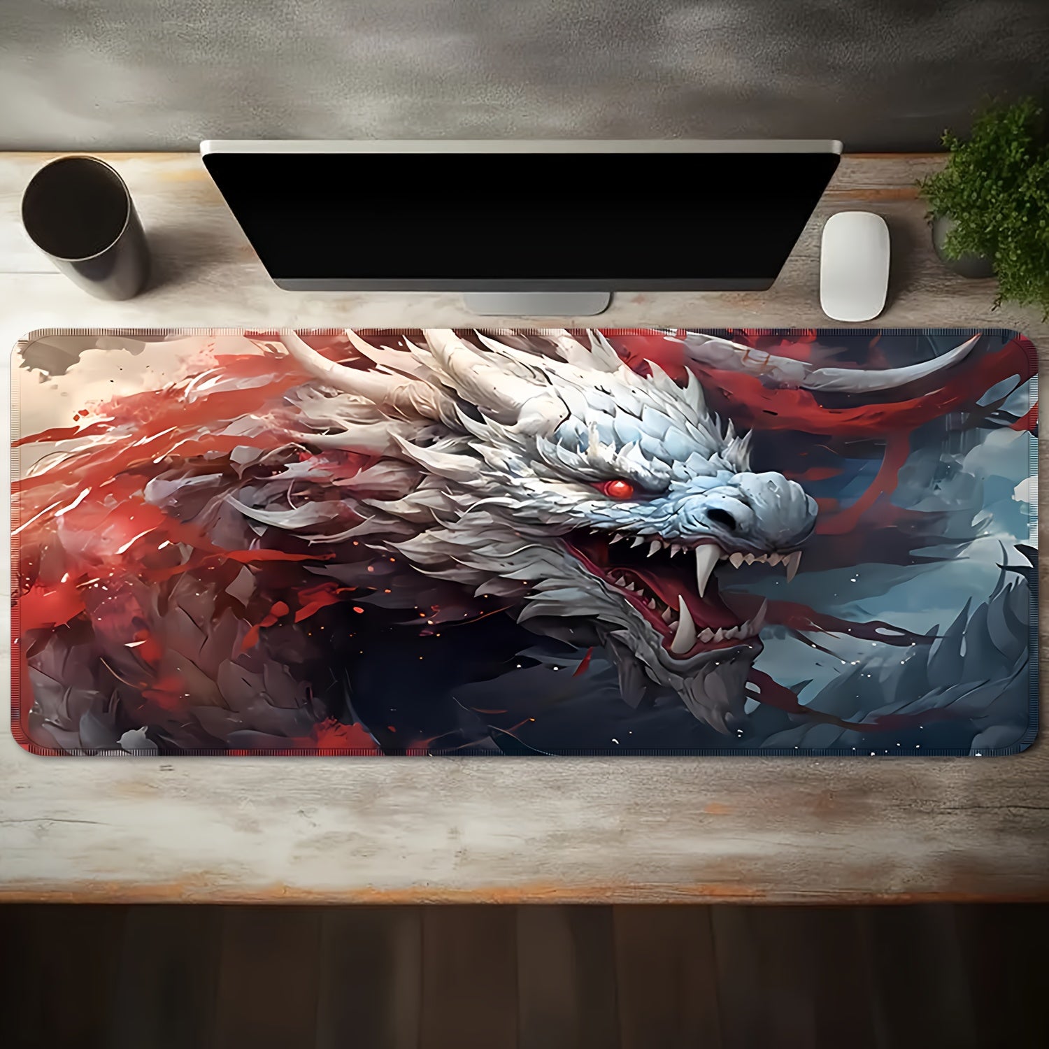 Dragon Large Gaming Mousepad HD Keyboard Mat Desk Natural Rubber