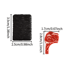 2pcs Mini Steak Model Set for Dollhouses and Model Making