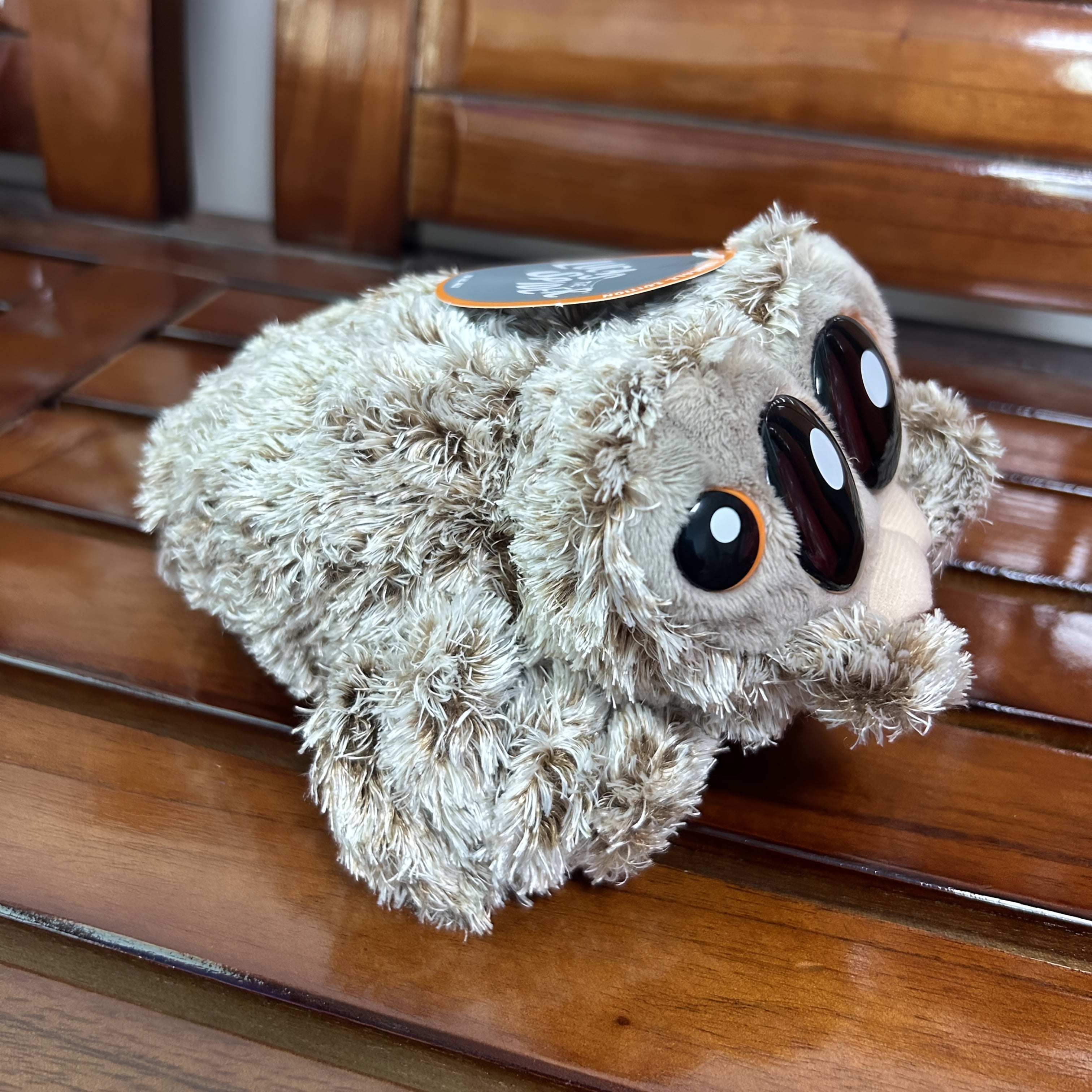 Adorable Spider Plush Toy Doll Soft Brown Stuffed Animal Large Eyes Perfect Gift