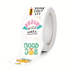 500pcs Motivational Reward Stickers Roll - Self Adhesive Labels