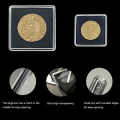 10PCS Square Coin Protective Box Acrylic Coin Display Box