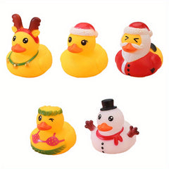 5Pcs Rubber Ducks Bath Toys Christmas Party Favors Perfect for Kids