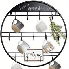 Wall Mounted Coffee Cup Hook Household Drain Cup Holder