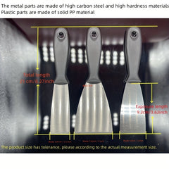 3pc Carbon Steel Putty Set with Shovel Knives & Bubble Shell Packaging