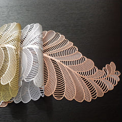 Heat Insulating PVC Table Mat with Hollow Leaf Design