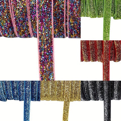 5 Yards 10mm Glitter Velvet Ribbon DIY Gift Wrapping Hair Bows Wedding Party