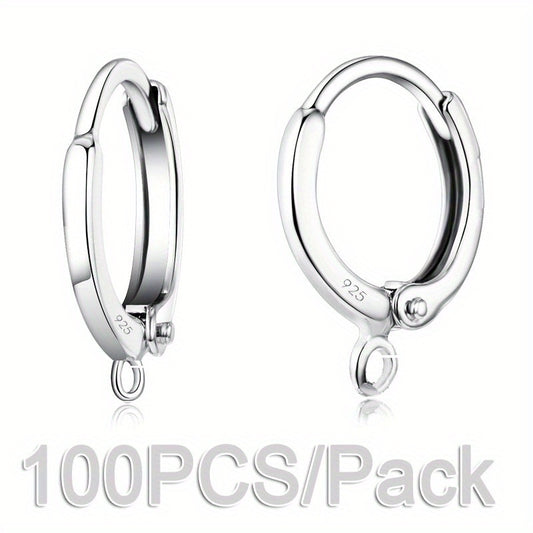100pcs Pack Silver Jewelry Findings Earring DIY Accessories