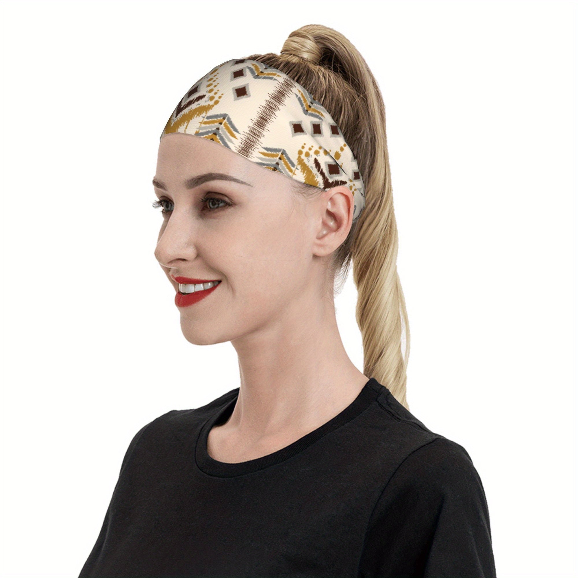Men's Boho Vintage Headband Non Slip Sweatband for Gym Yoga Everyday