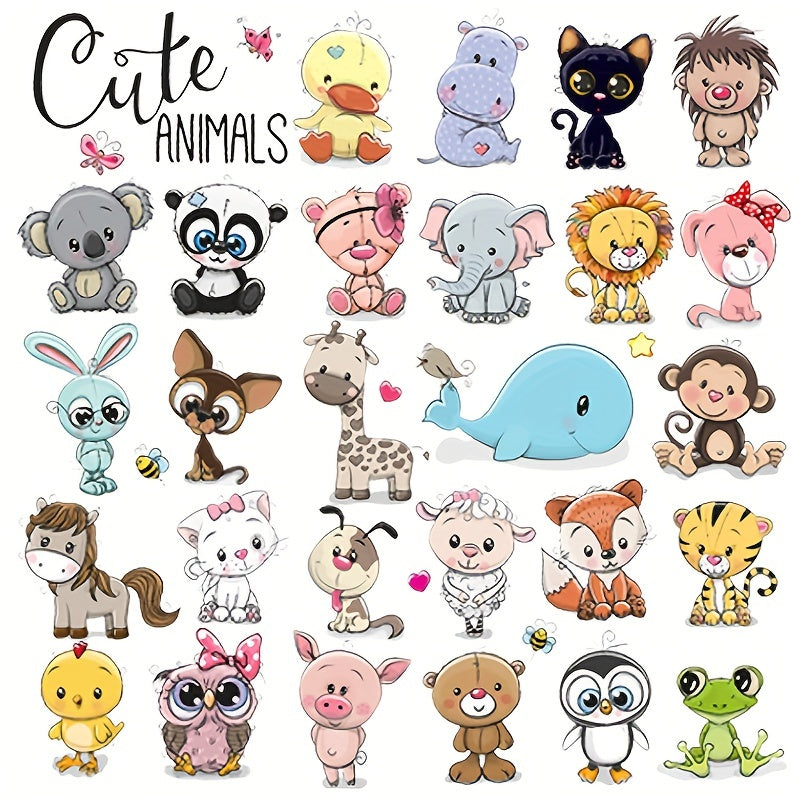 Animal Patches Set Iron On Heat Transfer Fabric Embroidery Applique