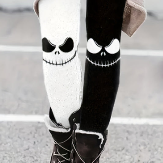  Colorblock Graphic Print Leggings Stretch Skinny Leggings