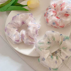 3pcs Polka Dot Mesh Scrunchie Hair Tie