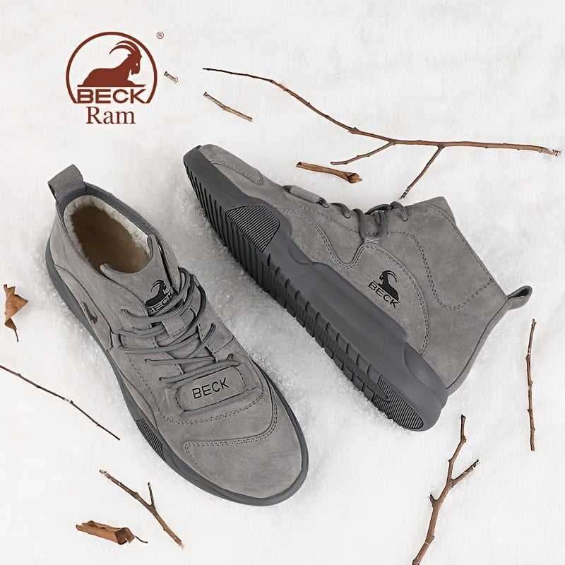 Men's Leather High Top Winter Casual Shoes