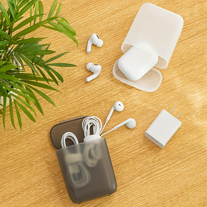 Portable Data Cable Storage Box Earphone Charger Organizer