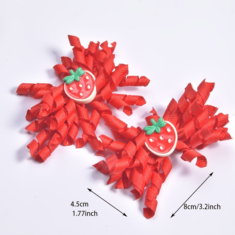Cute Strawberry Hair Clips for Kids in 3 Sizes