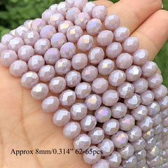 AB Violet Purple Rondelle Crystal Glass Beads Jewelry Making Spacer Beads