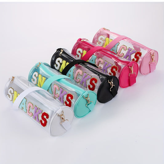 Waterproof Letter Embroidery Crossbody Bag PVC Toiletry Bag