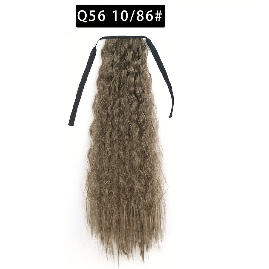 Long Curly Wavy Ponytail Extensions with Ribbon Tie for Daily Use