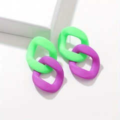 Fluorescent Chain Acrylic Dangle Earrings, Creative Gift