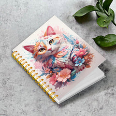 Vibrant Cats and Flowers Notebook 13.97x21.08 cm