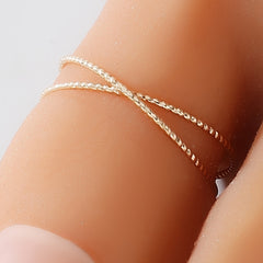 Geometric Cross Ladies Foot Ring 14K Plated Minimalist Toe Ring