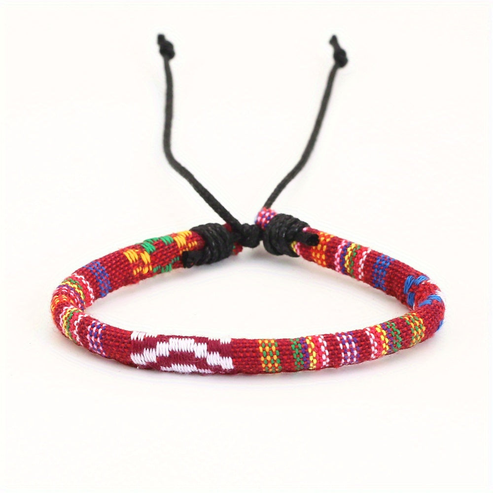 Ethnic Style Pattern Printing Woven Bracelet Men's Novelty Casual Gift Jewelry