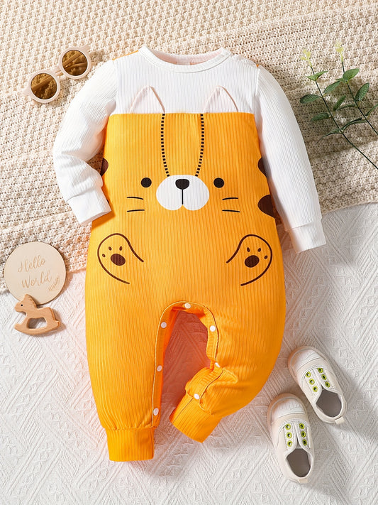 Baby Boy Kitty Graphic Bodysuit Newborn Long Sleeve