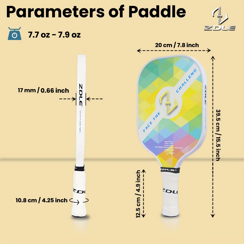 2pcs Glass Fiber Pickleball Paddles with Polypropylene Core