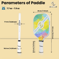 2pcs Glass Fiber Pickleball Paddles with Polypropylene Core