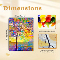 Small Tree Shining River DIY Acrylic Painting Set