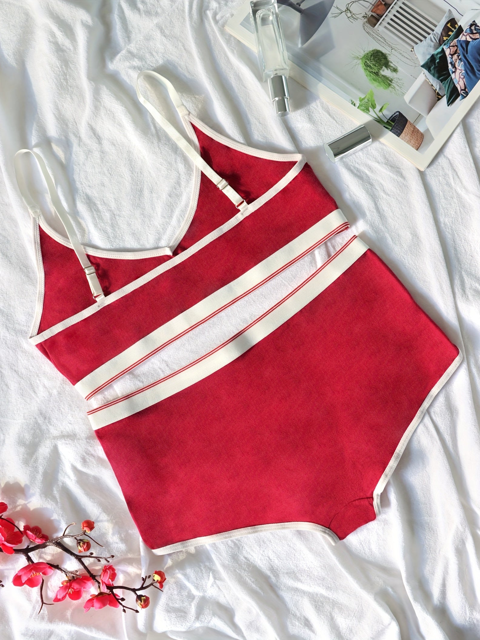 Colorblock Trim Bra & Panties Set