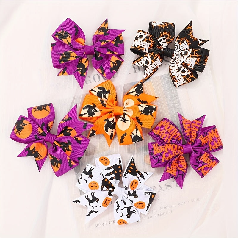 10pcs Halloween Bow Hair Clip Hair Accessories For Baby Girls