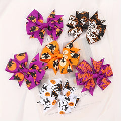 10pcs Halloween Bow Hair Clip Hair Accessories For Baby Girls
