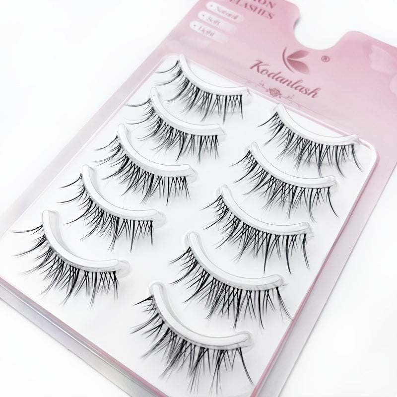 5 Pairs Manga Silk Eyelashes Cluster False Full Strip False Lashes