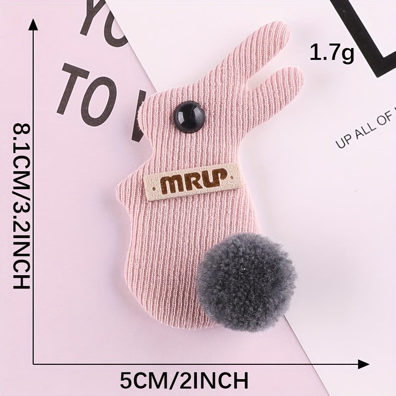 4pcs Plush Cartoon Rabbit Patches Girls Clothing DIY Hand Sewing