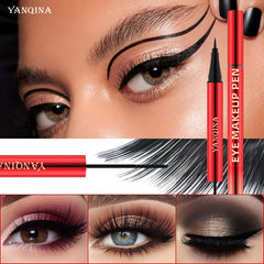 2-in-1 Waterproof Eyeliner Mascara Pen with 4D Silk Fiber Curling Mascara