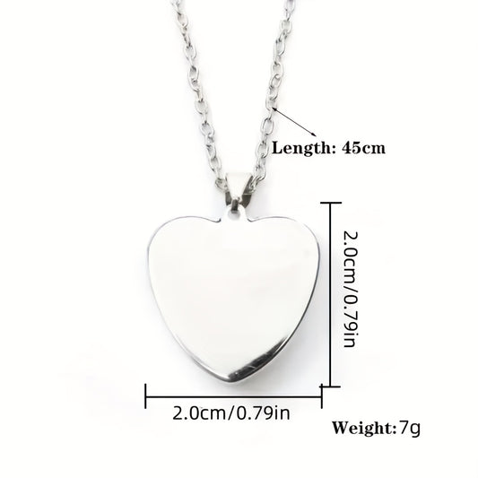 Winter Snowman Christmas Heart Pendant Necklace