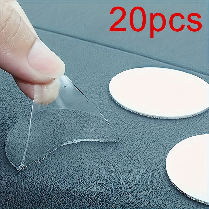 20 Transparent Double Sided Adhesive Stickers Removable Round Traceless Adhesive