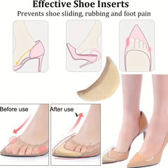 Toe Inserts For Shoes Too Big 4 Pairs Foam Toe Filler Shoe Fitters Beige