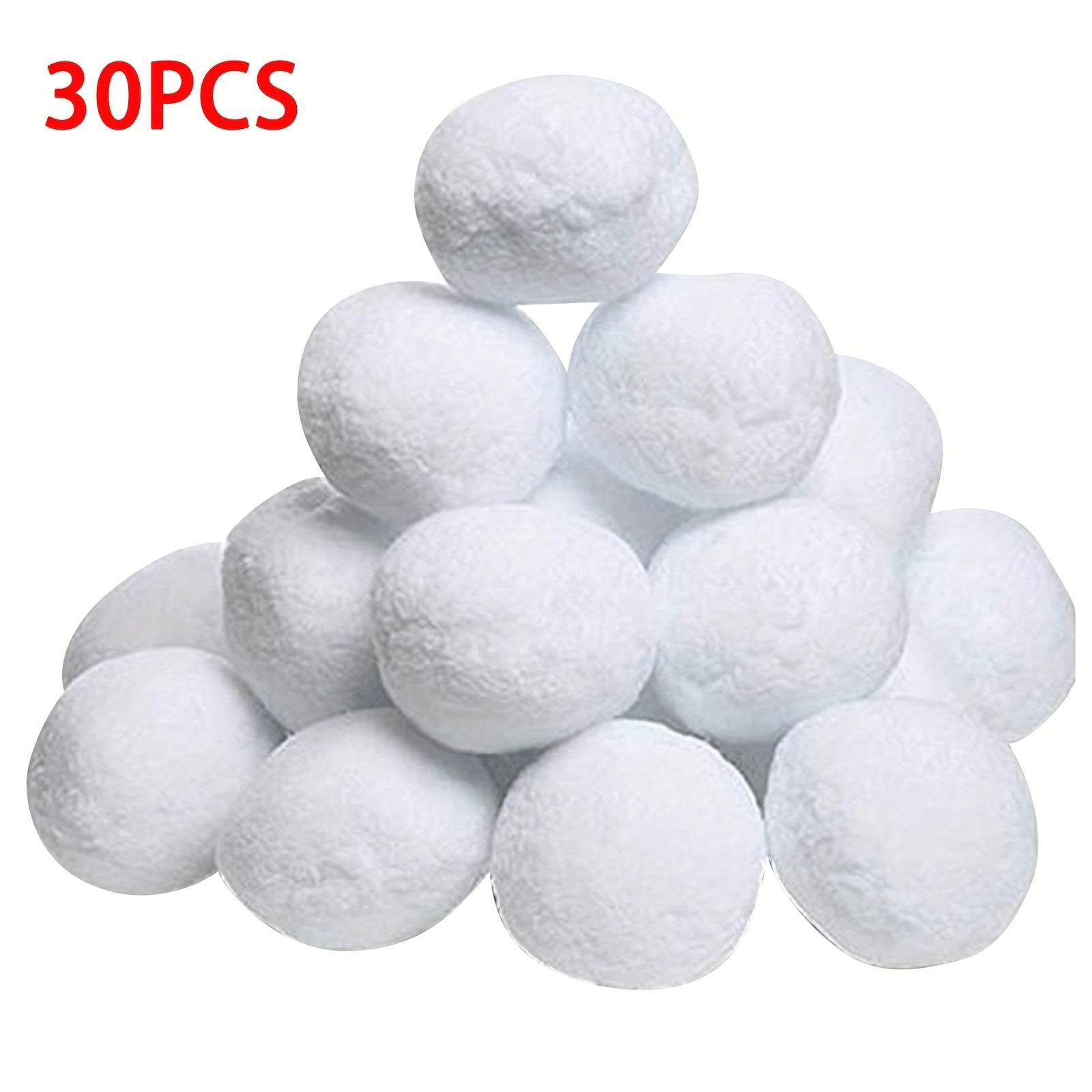 Set of 50 Artificial Snowballs for Outdoor Snow Play and Christmas Tree Decor