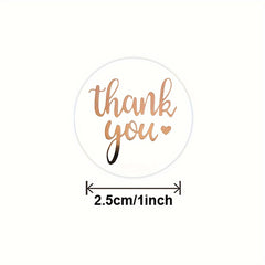 500pcs Rose Foil Thank You Stickers for Business Decoration