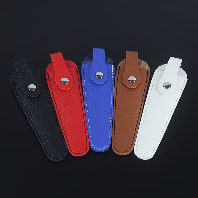 PU Leather Hair Clipper Protective Cover Snap Closure Scissor Pouch