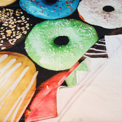 3D Donut Print Throw Blanket Warm Flannel Casual Blanket